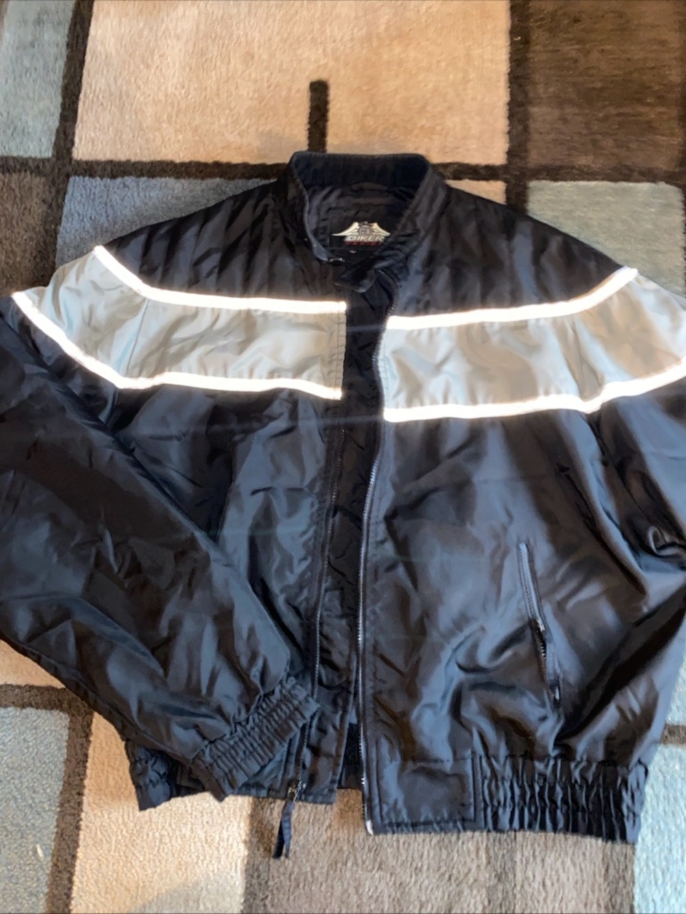Men's Black Performance biker  Jacket with Gray Reflective Accent